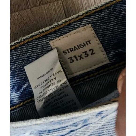 Pacsun Jeans Mid Rise Straight Leg 31x32  NWT Distressed Light Wash Denim Relax - Picture 6 of 11